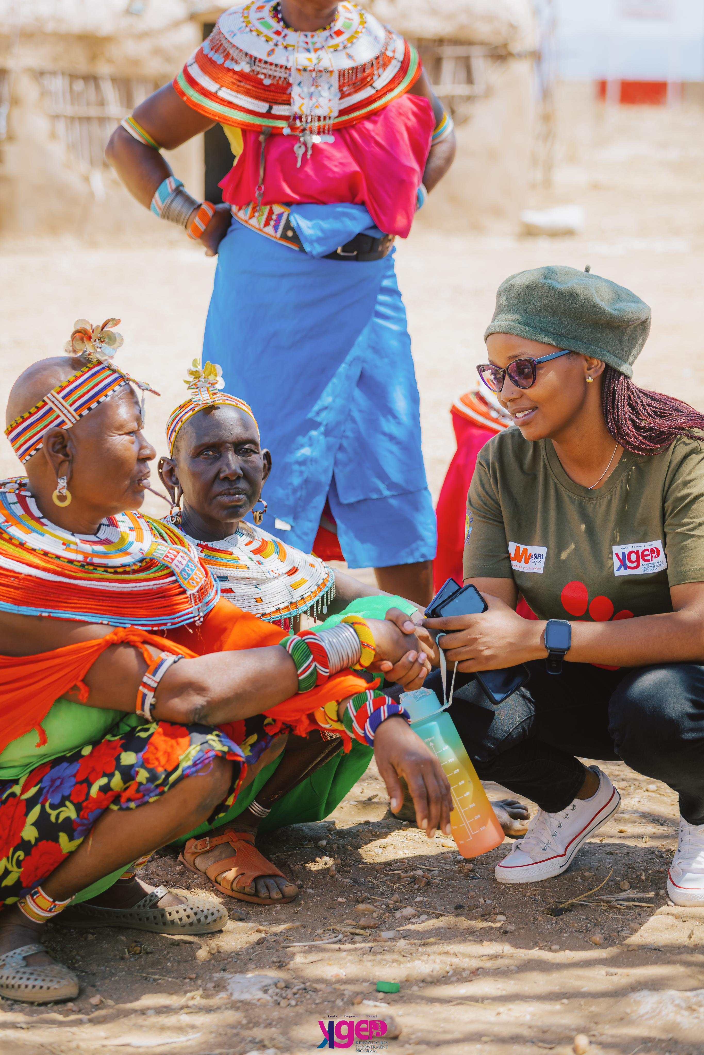 Ann interacting with Samburu women