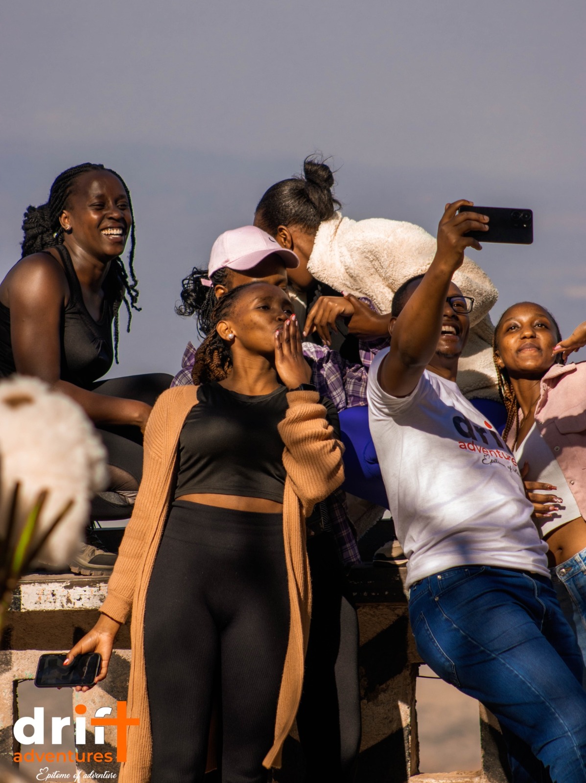 Group selfie at Mt Longonot